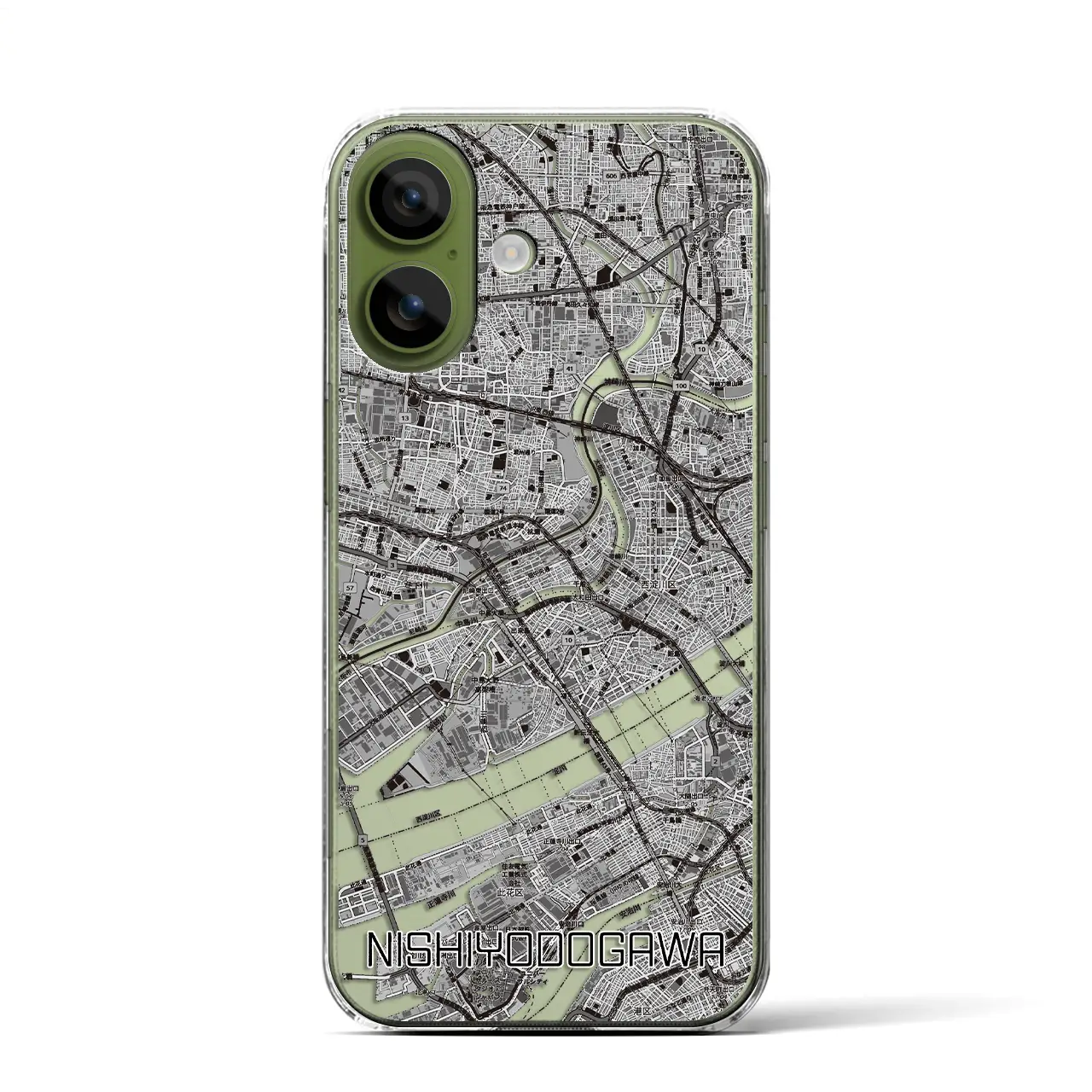 【西淀川(大阪府)】地図柄iPhoneケース(クリアタイプ)モノトーン・iPhone 17 Pro Max 用