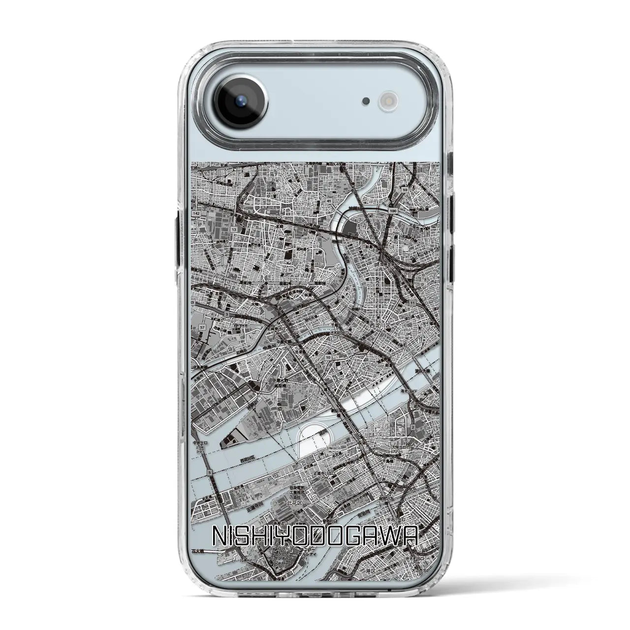 【西淀川(大阪府)】地図柄iPhoneケース(MagSafeタイプ)モノトーン・iPhone 17 Pro Max 用