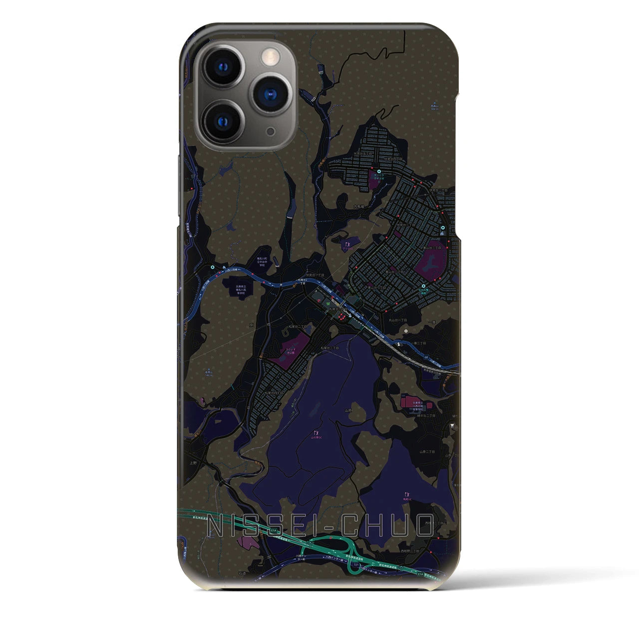 【日生中央(兵庫県)】地図柄iPhoneケース(バックカバータイプ)