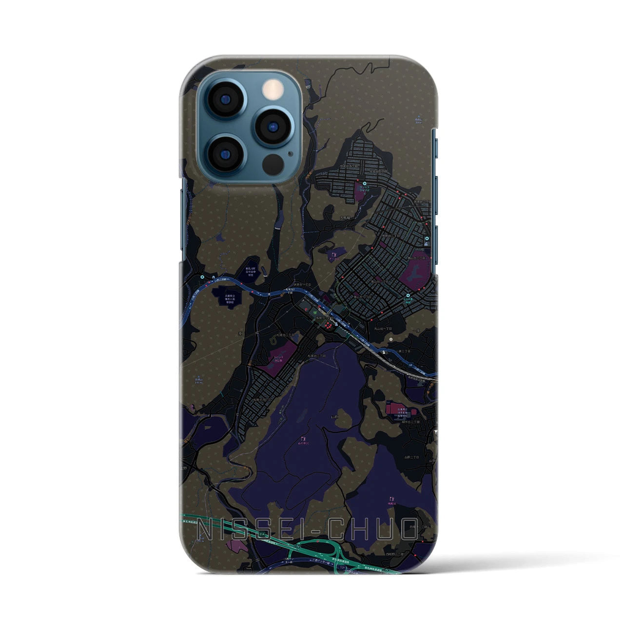 【日生中央(兵庫県)】地図柄iPhoneケース(バックカバータイプ)