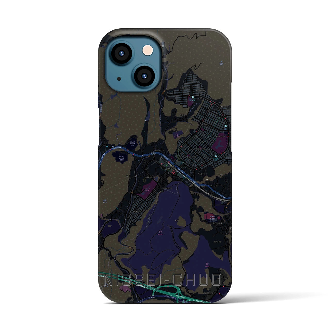 【日生中央(兵庫県)】地図柄iPhoneケース(バックカバータイプ)