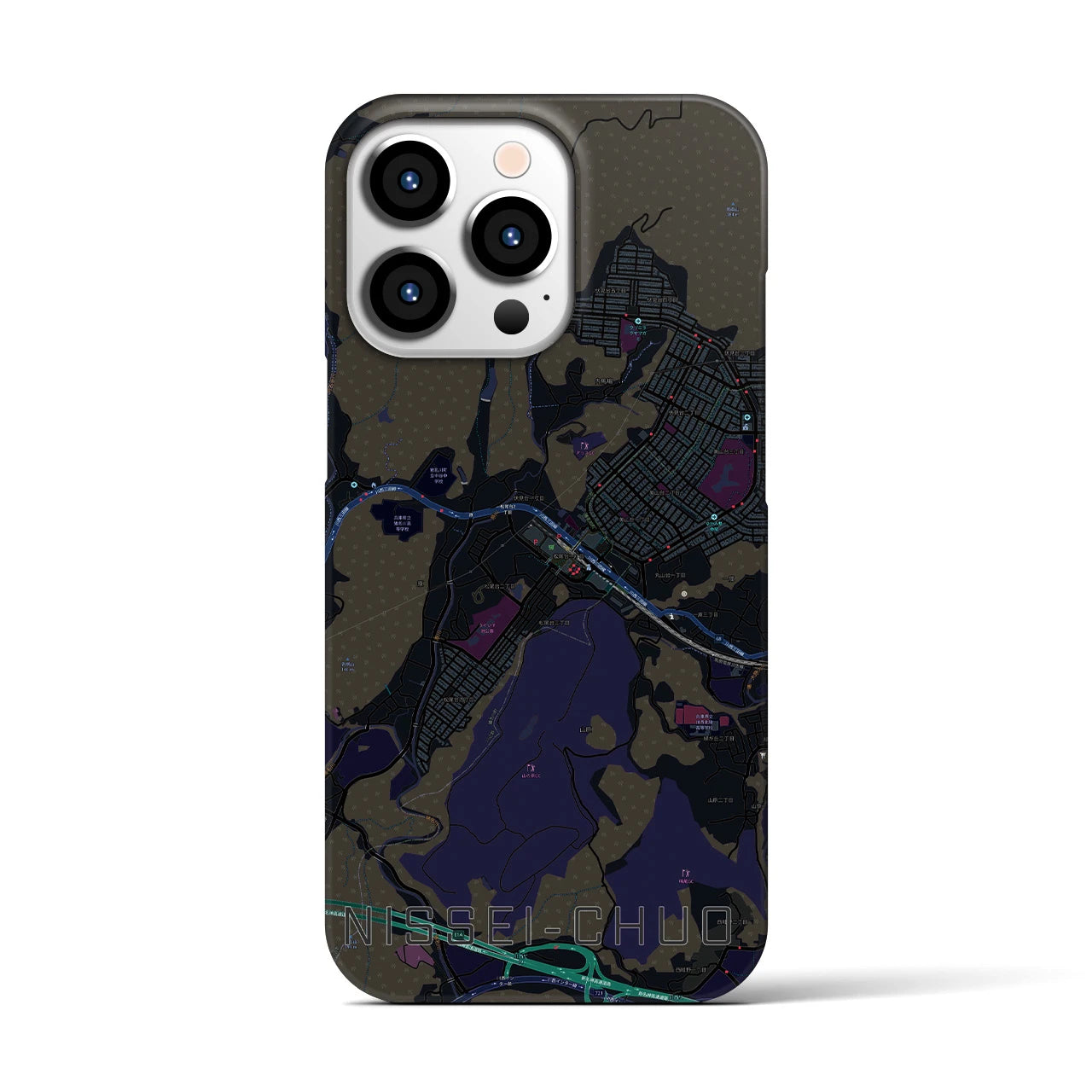 【日生中央(兵庫県)】地図柄iPhoneケース(バックカバータイプ)