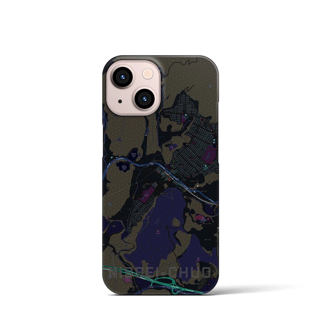 【日生中央(兵庫県)】地図柄iPhoneケース(バックカバータイプ)