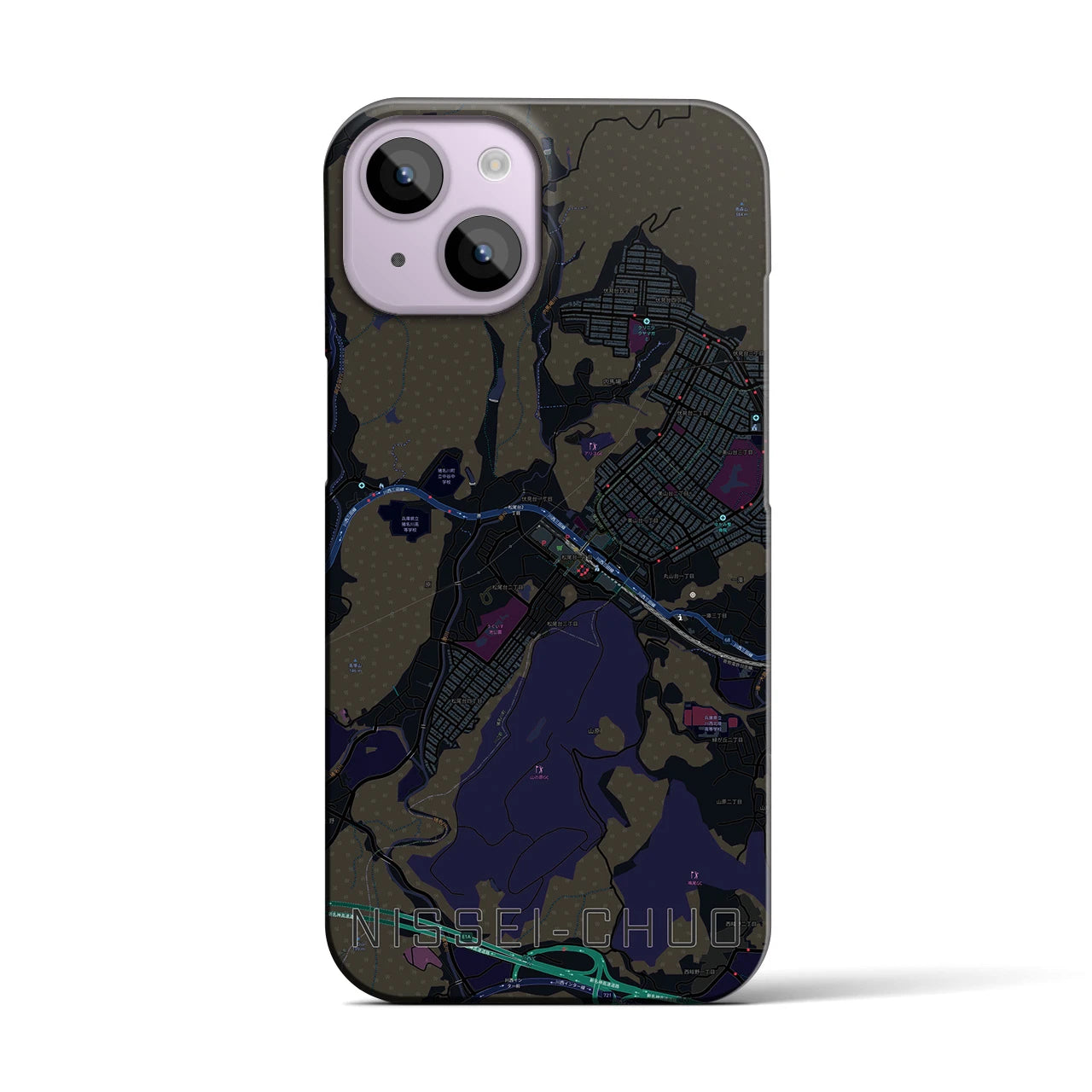 【日生中央(兵庫県)】地図柄iPhoneケース(バックカバータイプ)