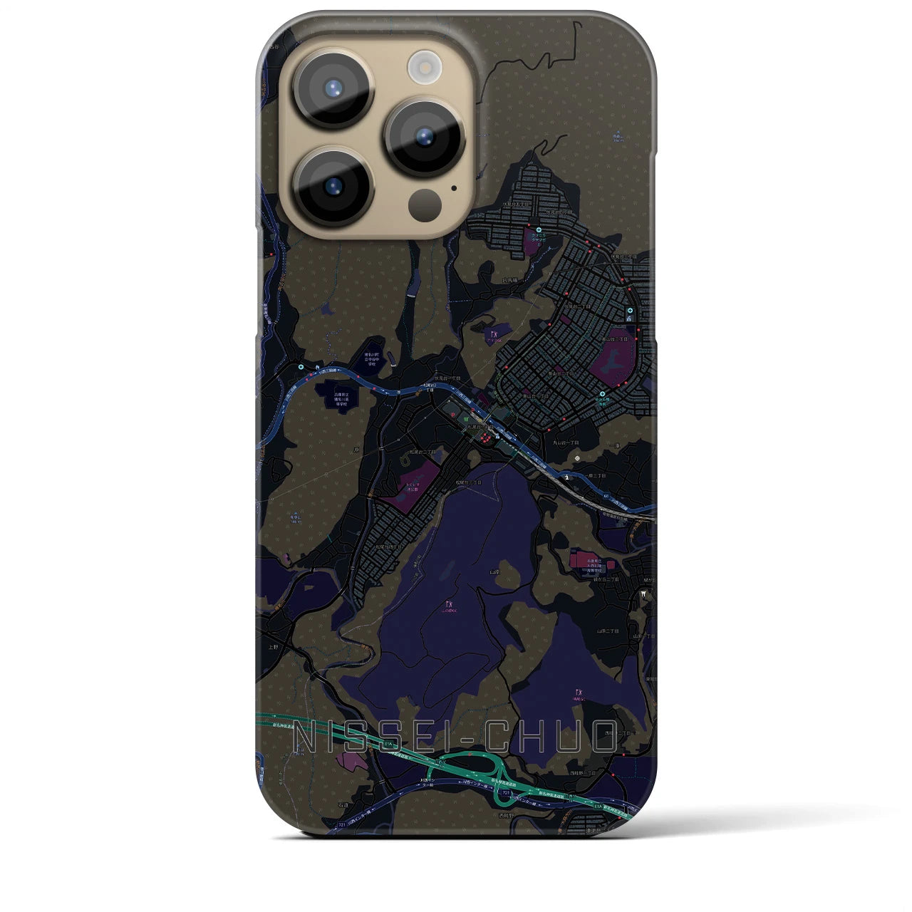 【日生中央(兵庫県)】地図柄iPhoneケース(バックカバータイプ)