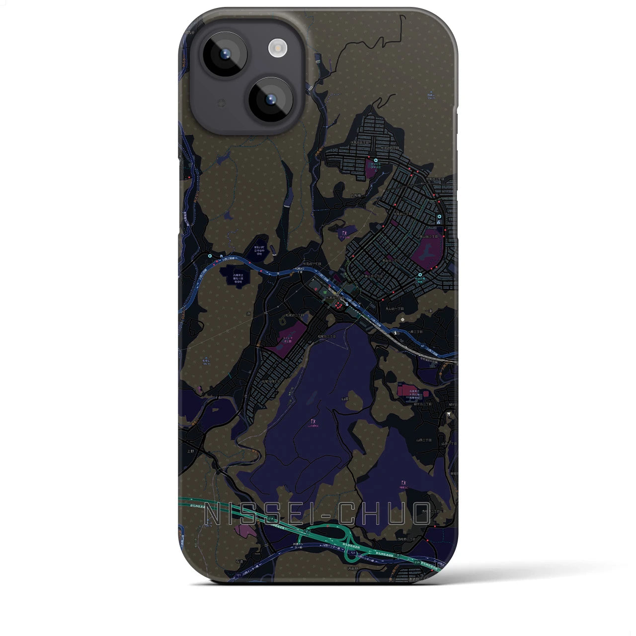 【日生中央(兵庫県)】地図柄iPhoneケース(バックカバータイプ)