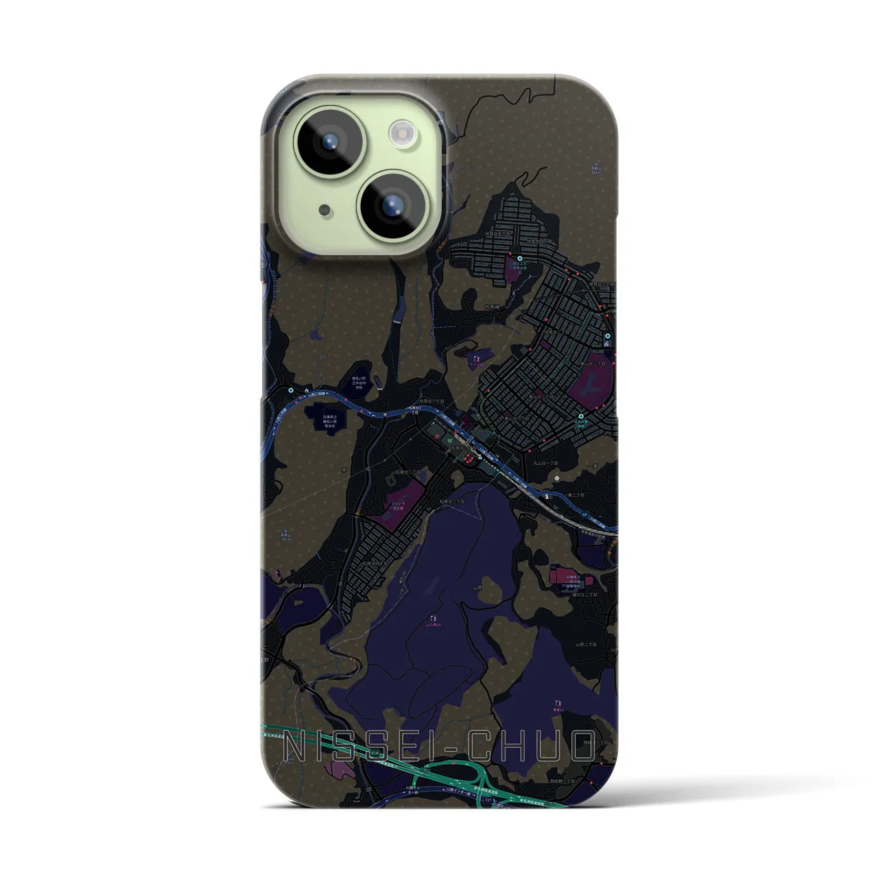 【日生中央(兵庫県)】地図柄iPhoneケース(バックカバータイプ)