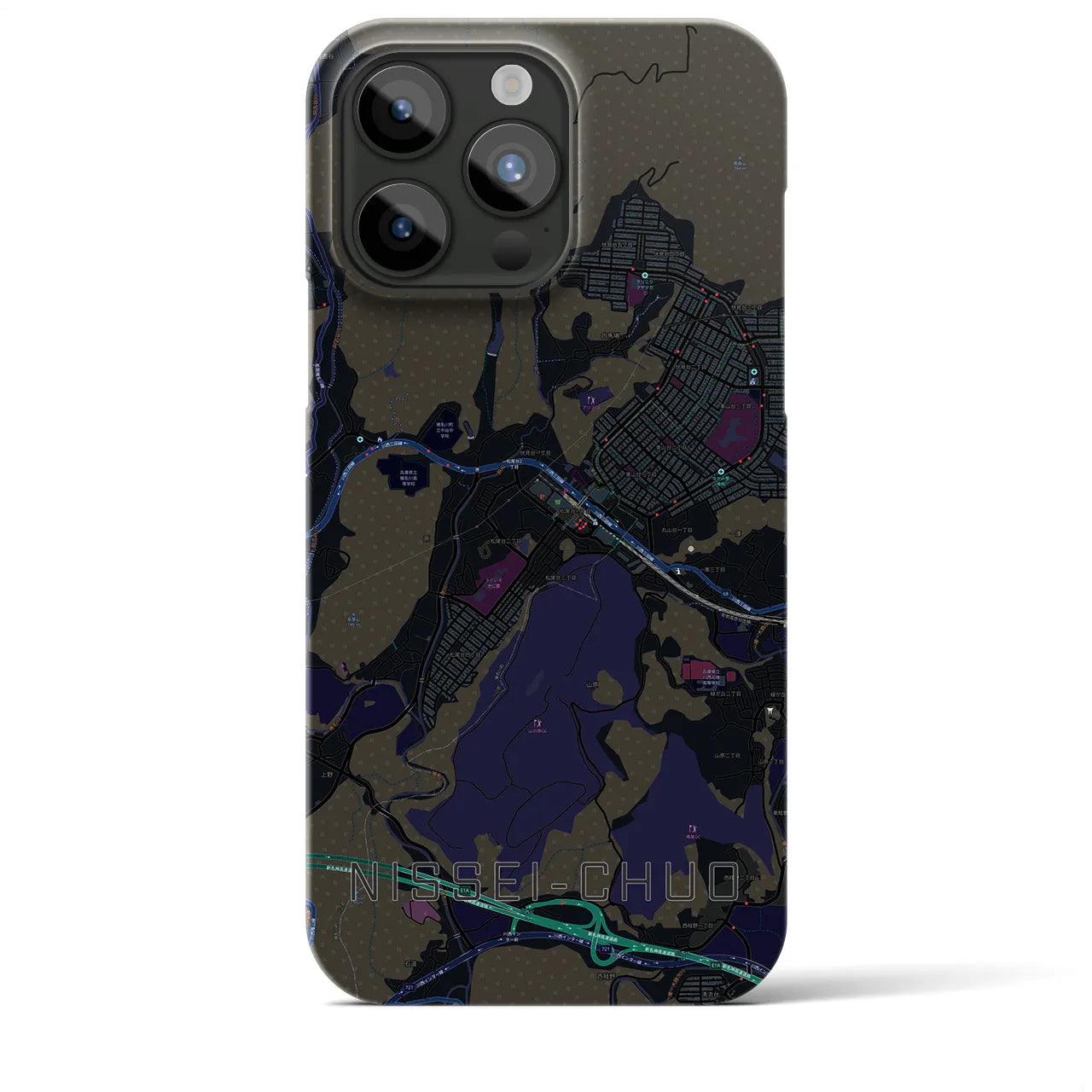 【日生中央(兵庫県)】地図柄iPhoneケース(バックカバータイプ)