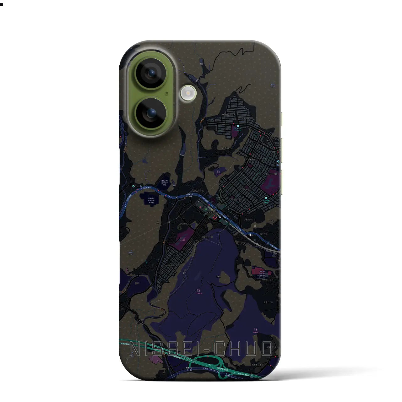 【日生中央(兵庫県)】地図柄iPhoneケース(バックカバータイプ)