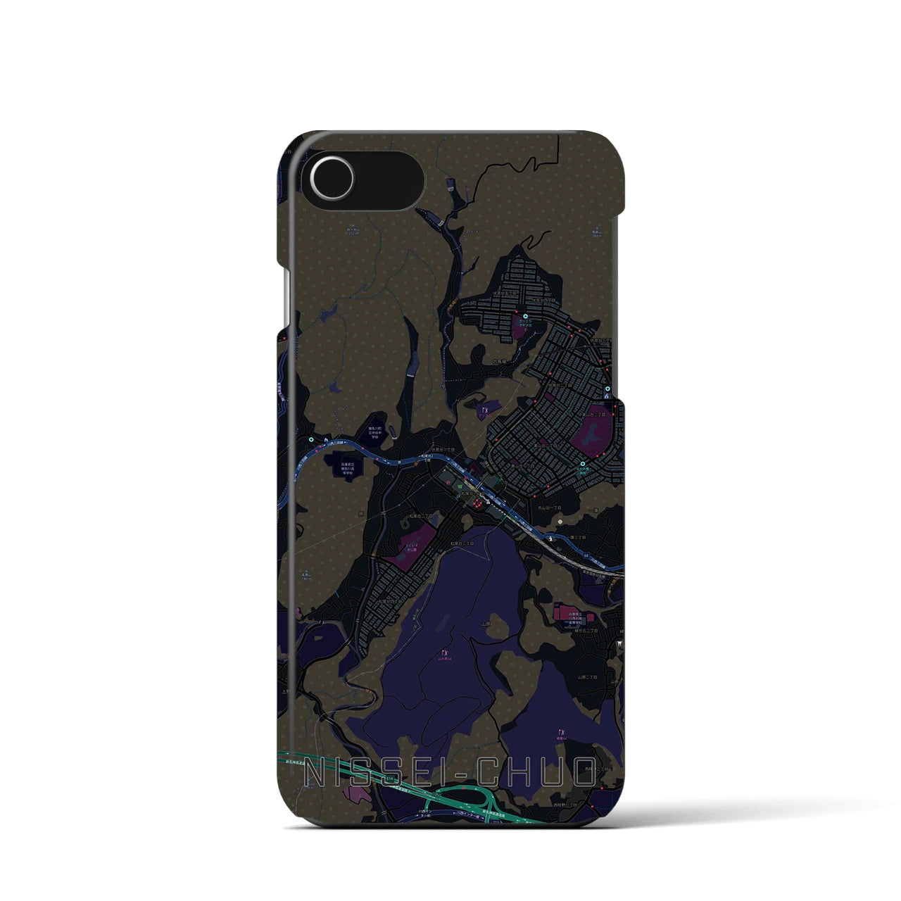 【日生中央(兵庫県)】地図柄iPhoneケース(バックカバータイプ)