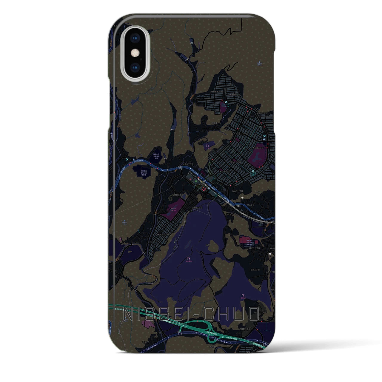 【日生中央(兵庫県)】地図柄iPhoneケース(バックカバータイプ)