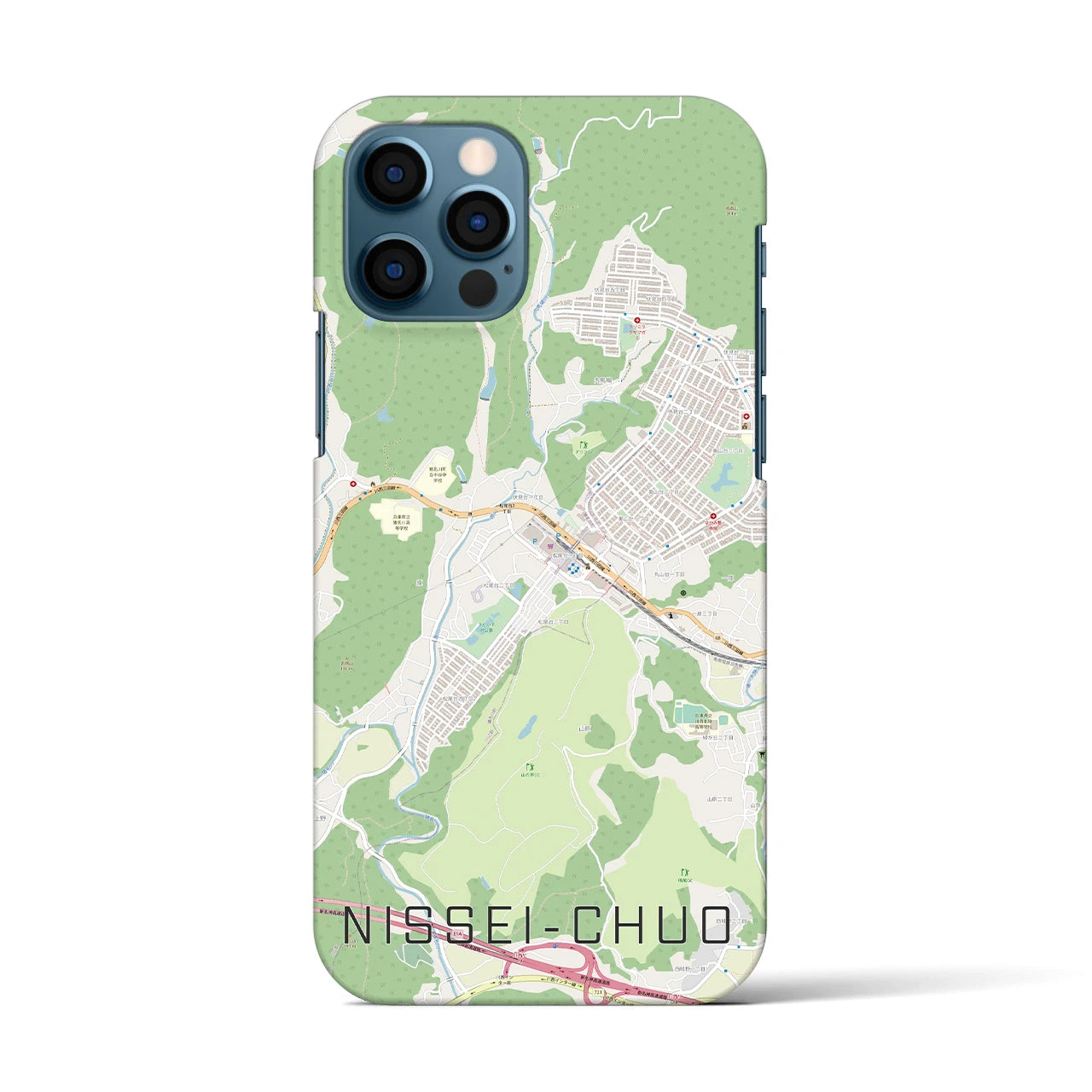 【日生中央(兵庫県)】地図柄iPhoneケース(バックカバータイプ)