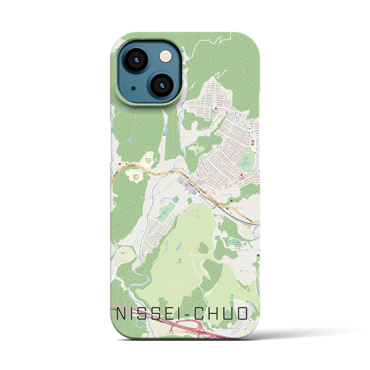 【日生中央(兵庫県)】地図柄iPhoneケース(バックカバータイプ)