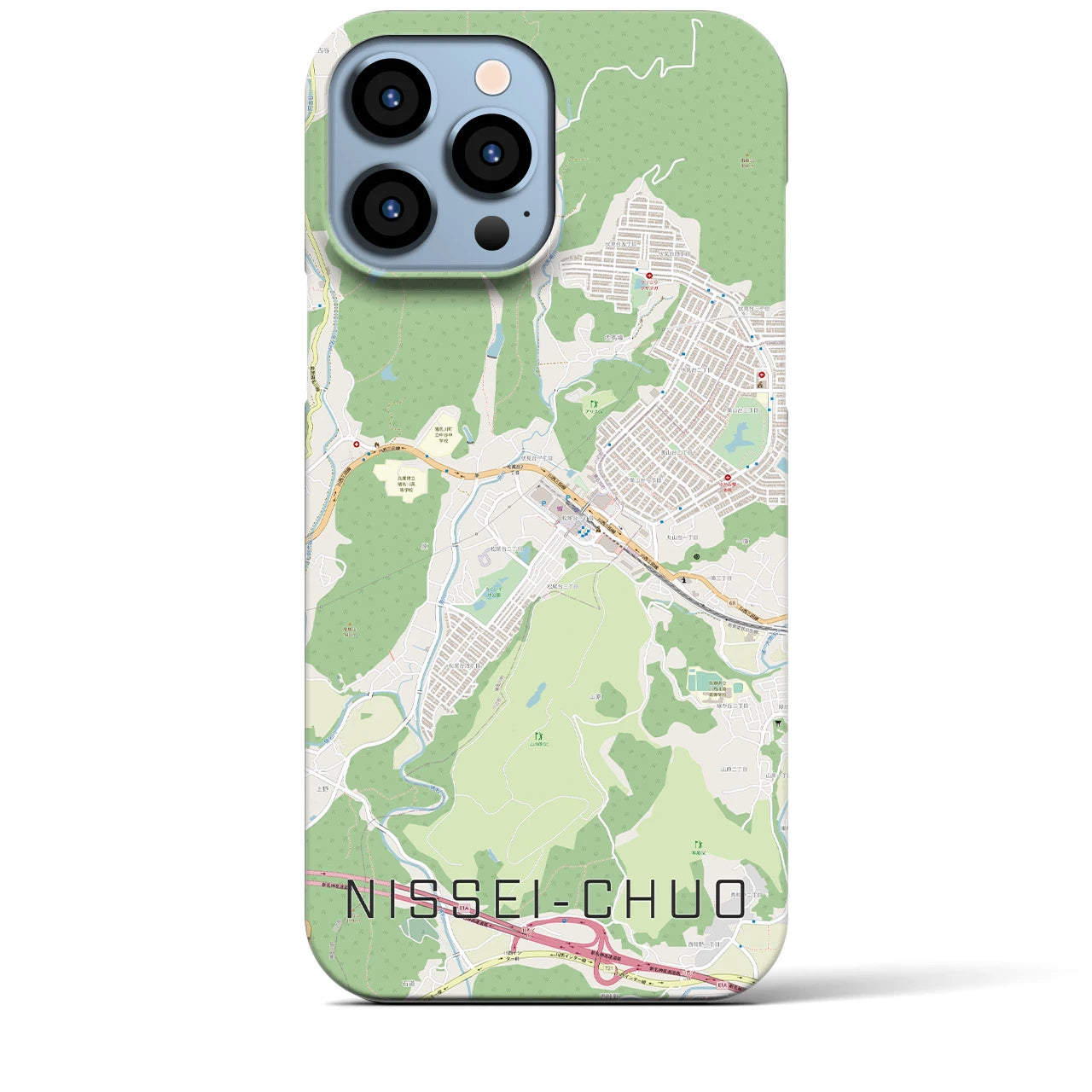 【日生中央(兵庫県)】地図柄iPhoneケース(バックカバータイプ)