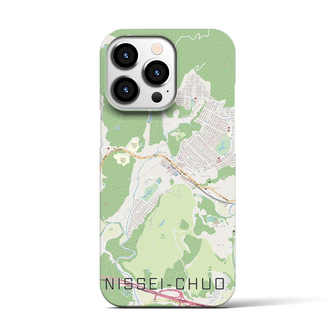【日生中央(兵庫県)】地図柄iPhoneケース(バックカバータイプ)