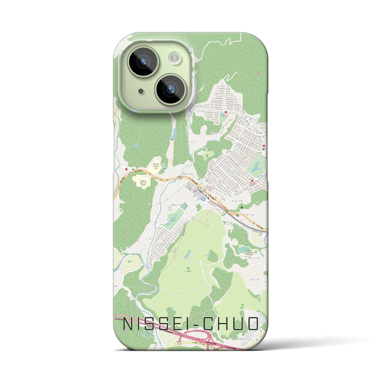 【日生中央(兵庫県)】地図柄iPhoneケース(バックカバータイプ)