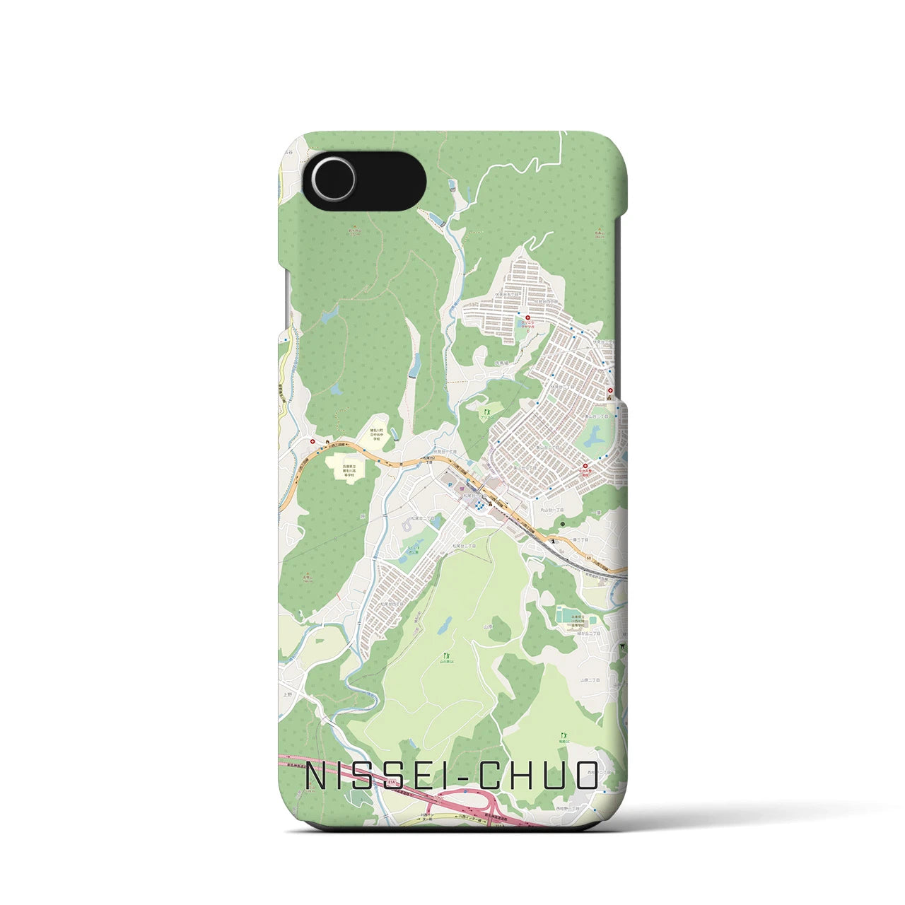 【日生中央(兵庫県)】地図柄iPhoneケース(バックカバータイプ)