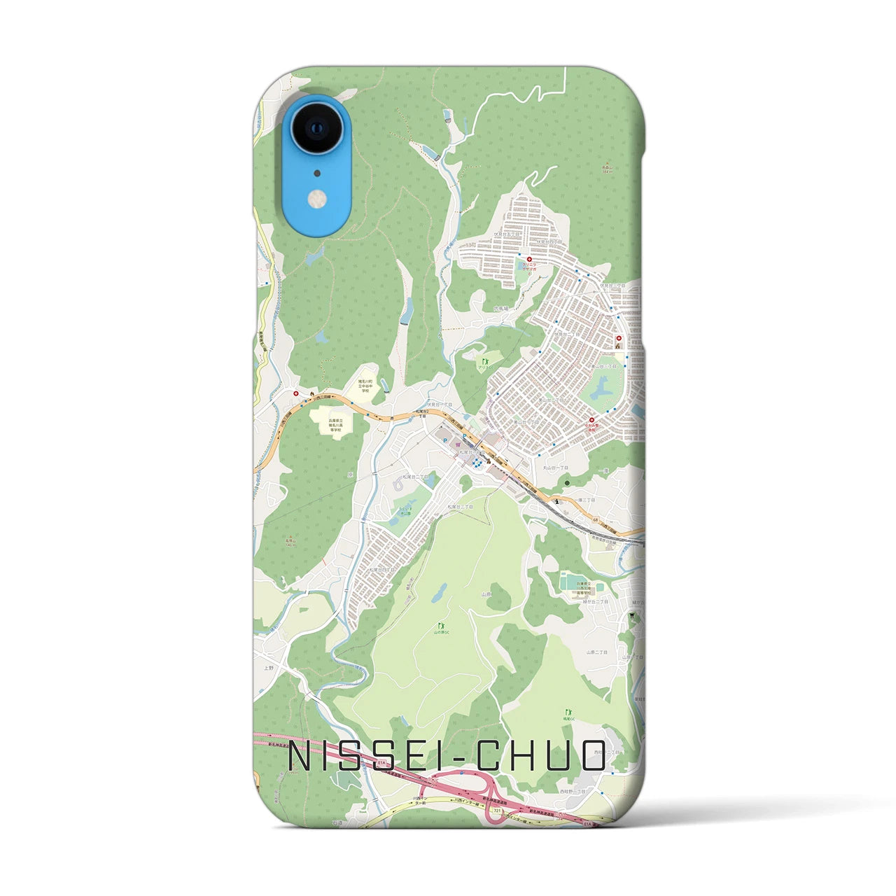 【日生中央(兵庫県)】地図柄iPhoneケース(バックカバータイプ)