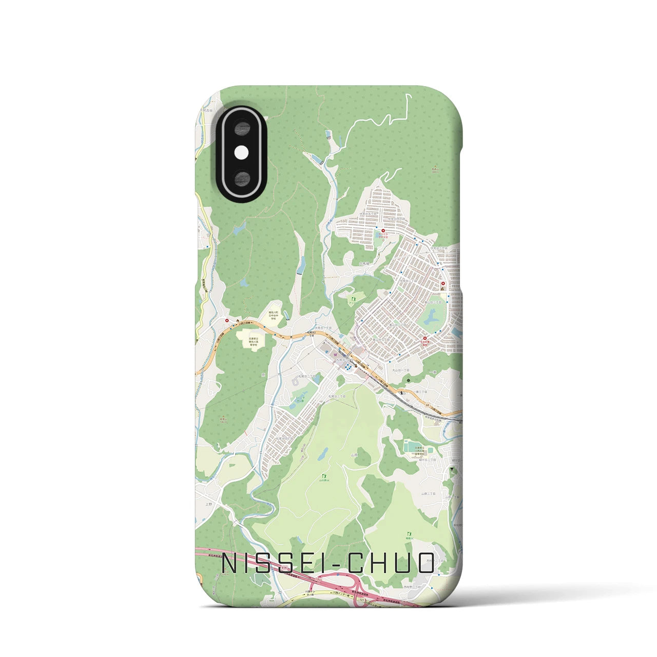 【日生中央(兵庫県)】地図柄iPhoneケース(バックカバータイプ)