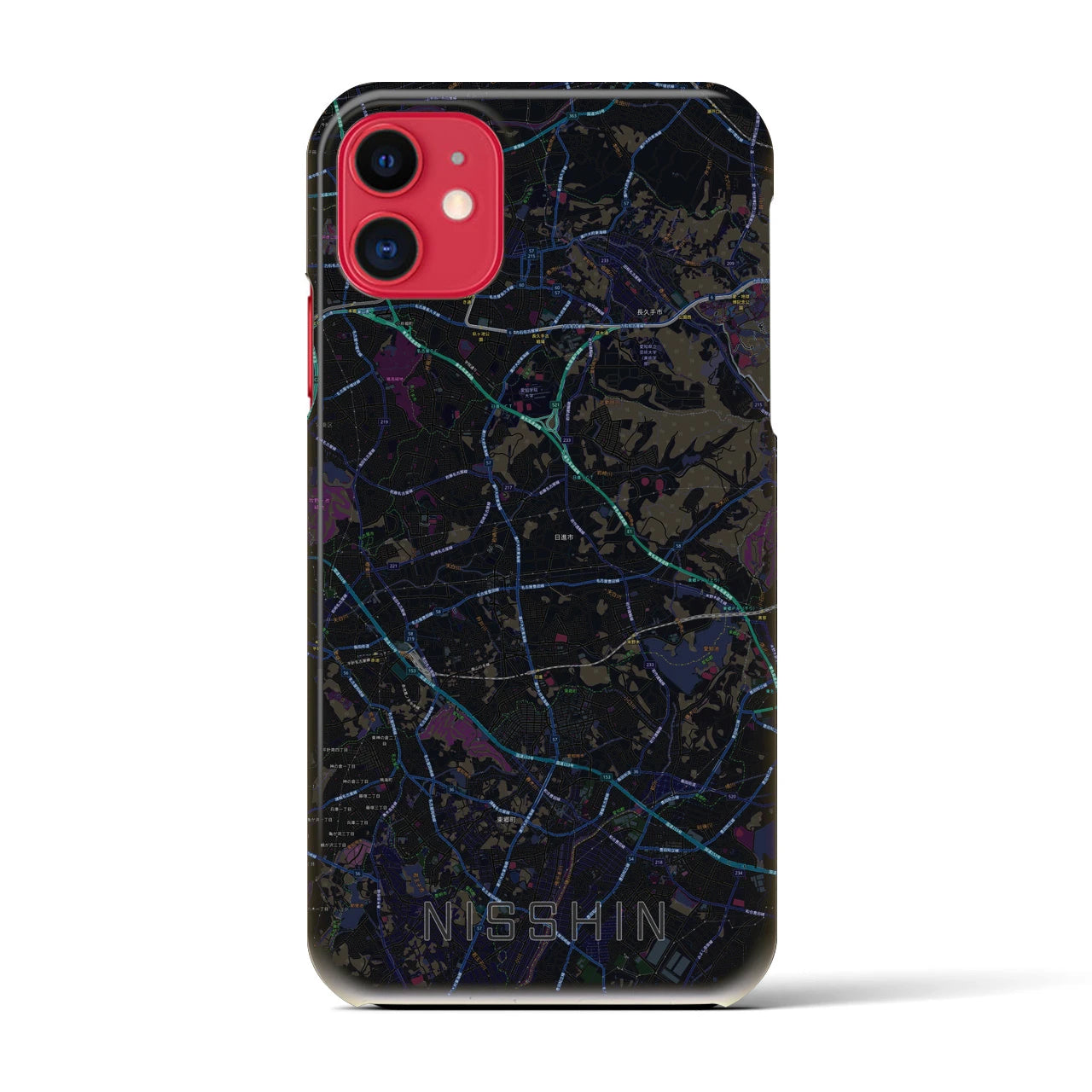 【日進(愛知県)】地図柄iPhoneケース(バックカバータイプ)