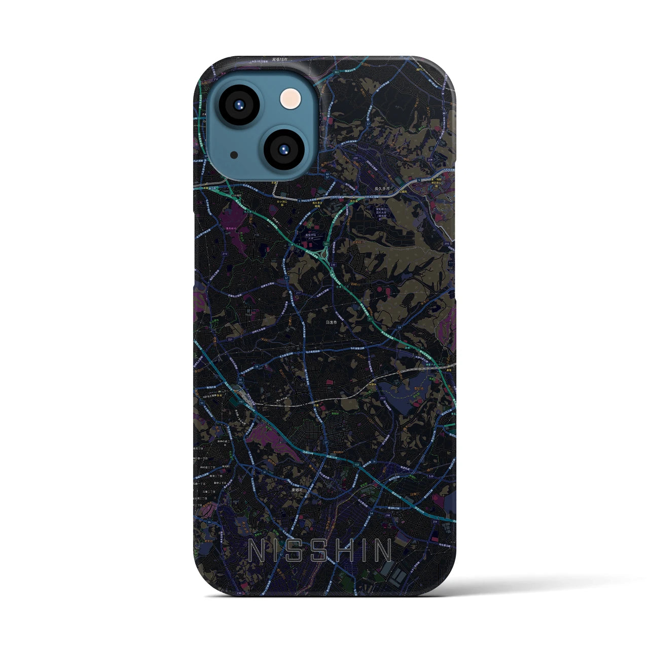 【日進(愛知県)】地図柄iPhoneケース(バックカバータイプ)