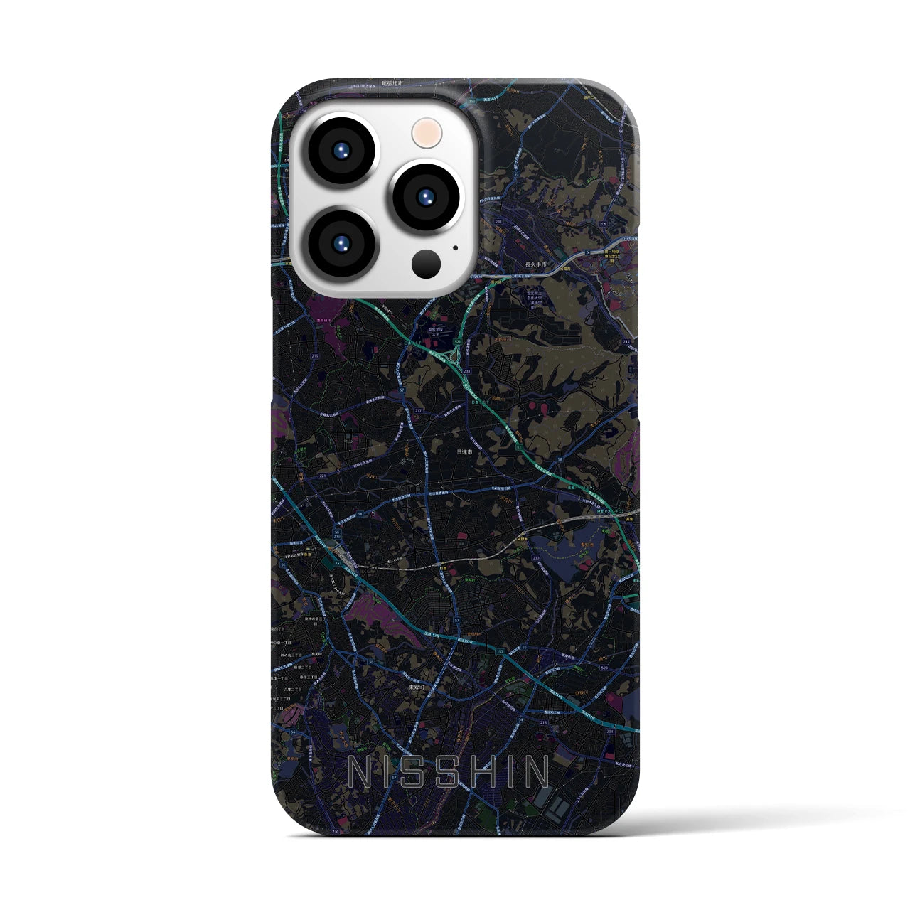 【日進(愛知県)】地図柄iPhoneケース(バックカバータイプ)