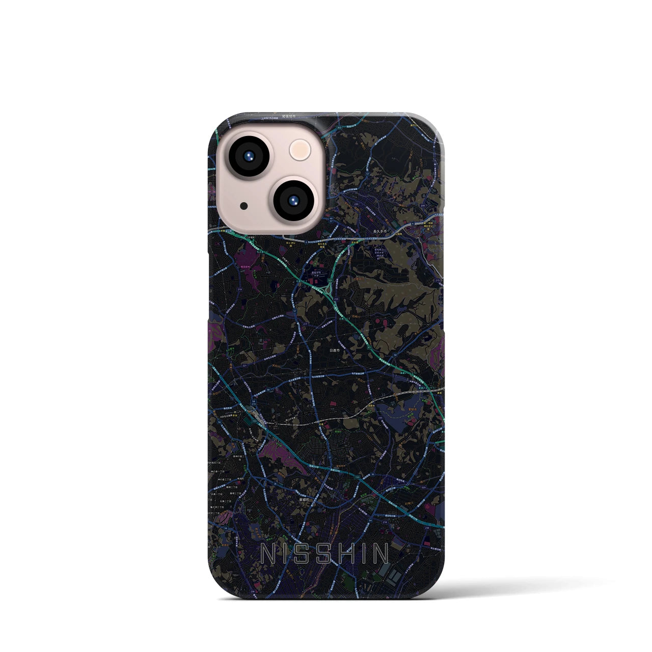 【日進(愛知県)】地図柄iPhoneケース(バックカバータイプ)