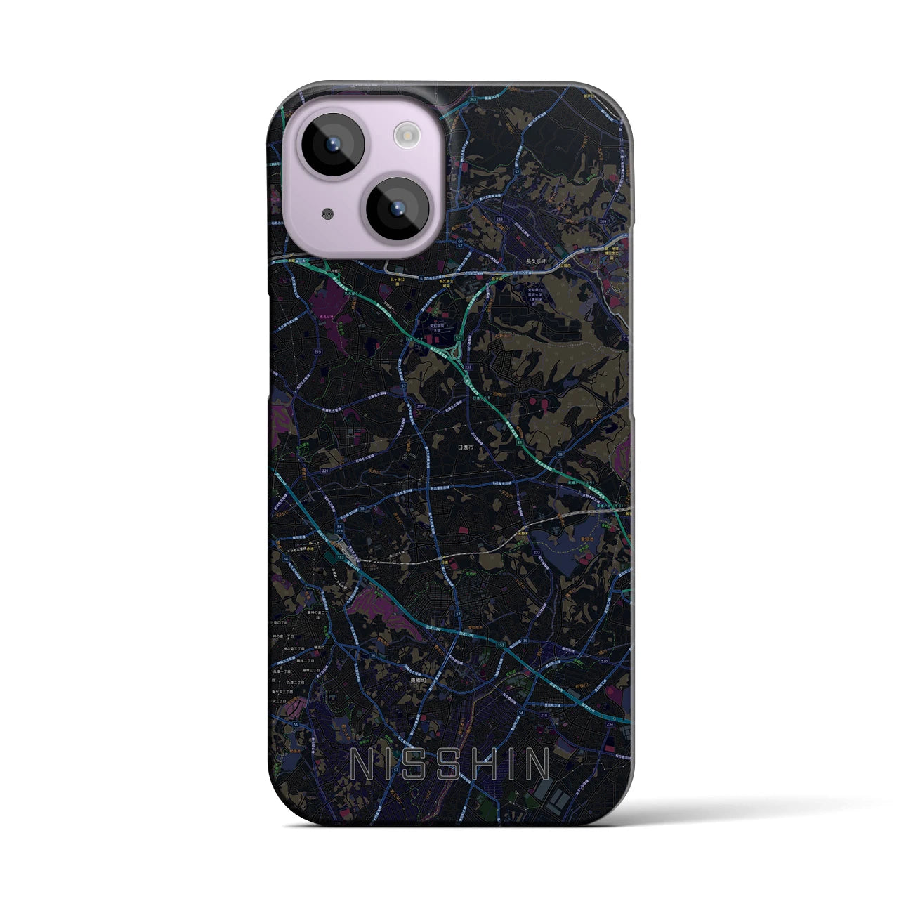 【日進(愛知県)】地図柄iPhoneケース(バックカバータイプ)