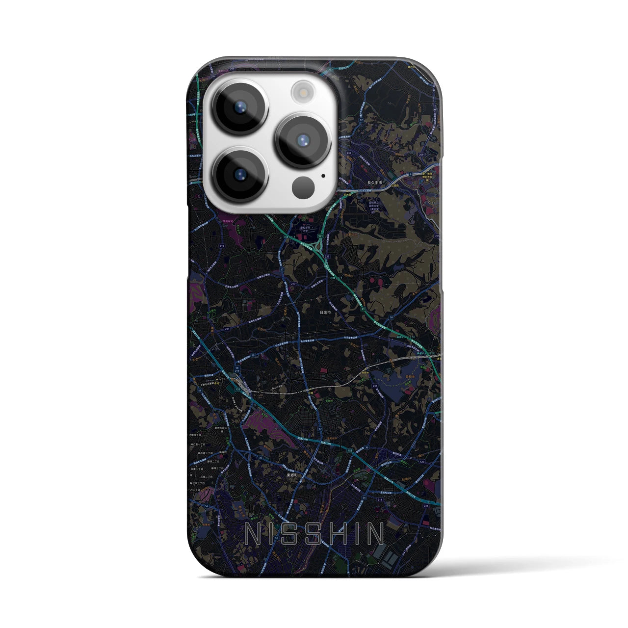 【日進(愛知県)】地図柄iPhoneケース(バックカバータイプ)