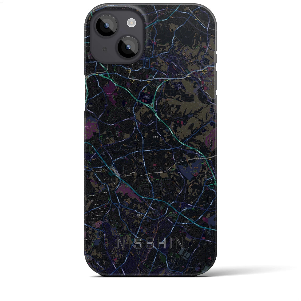 【日進(愛知県)】地図柄iPhoneケース(バックカバータイプ)