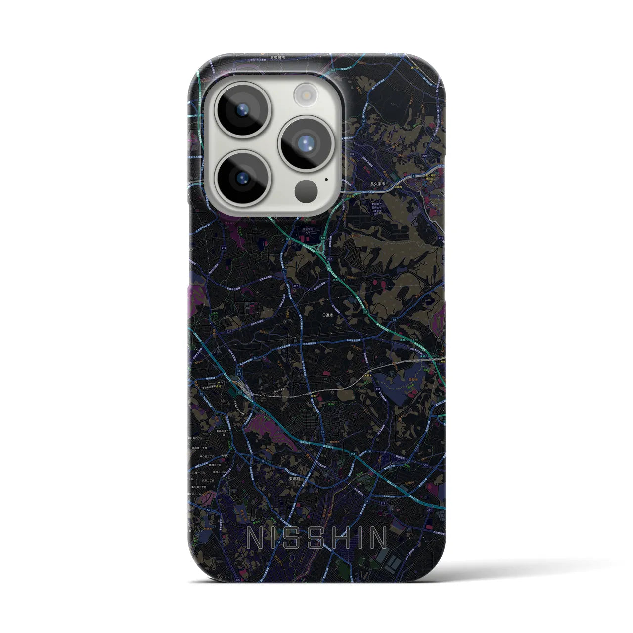 【日進(愛知県)】地図柄iPhoneケース(バックカバータイプ)
