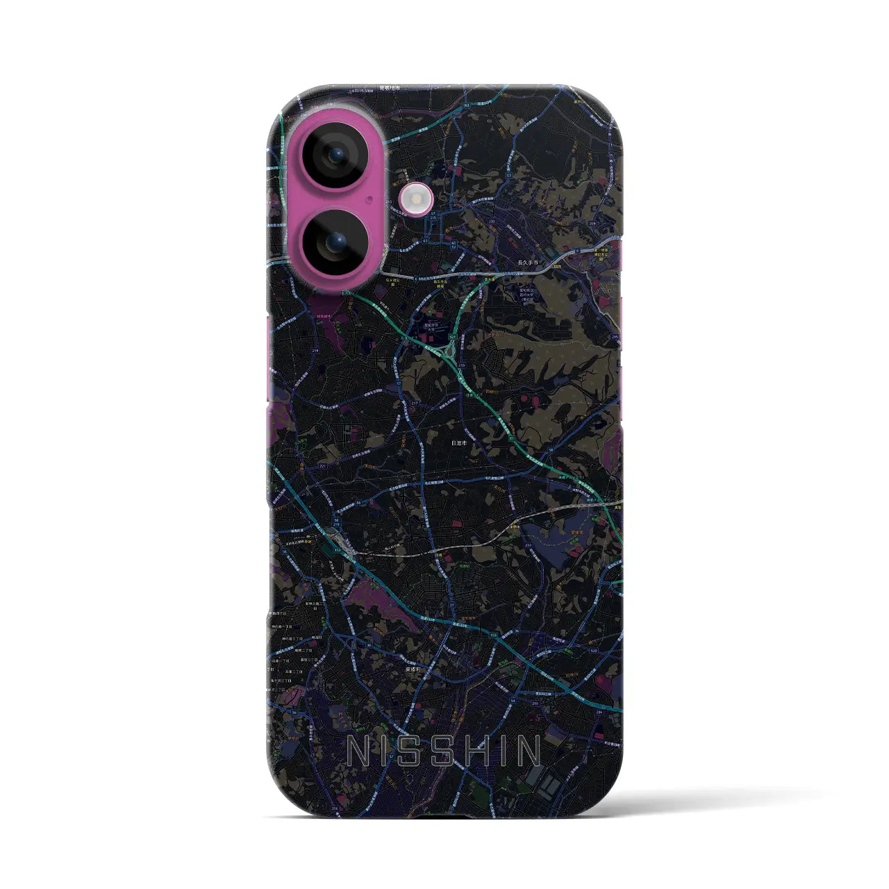 【日進(愛知県)】地図柄iPhoneケース(バックカバータイプ)