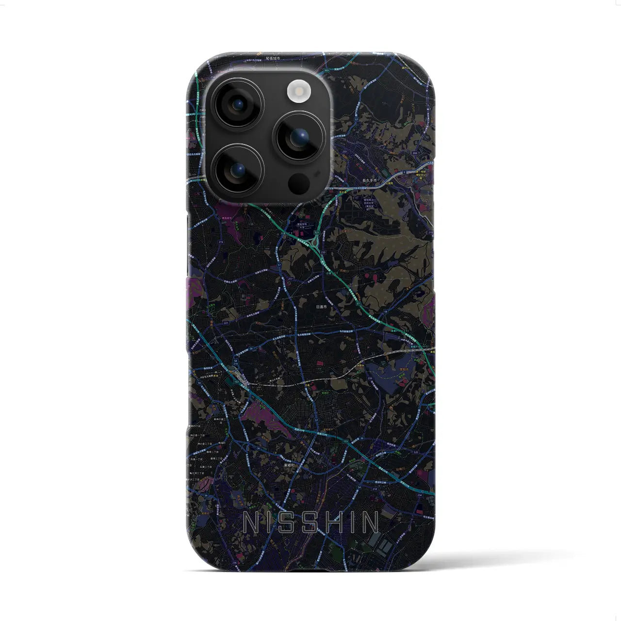 【日進(愛知県)】地図柄iPhoneケース(バックカバータイプ)