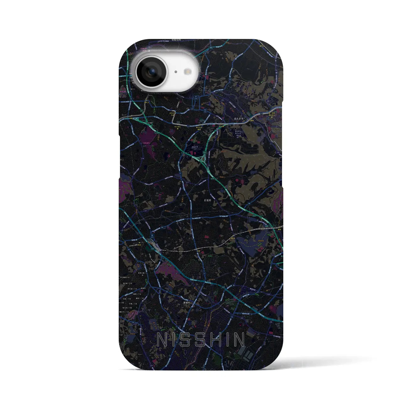 【日進(愛知県)】地図柄iPhoneケース(バックカバータイプ)