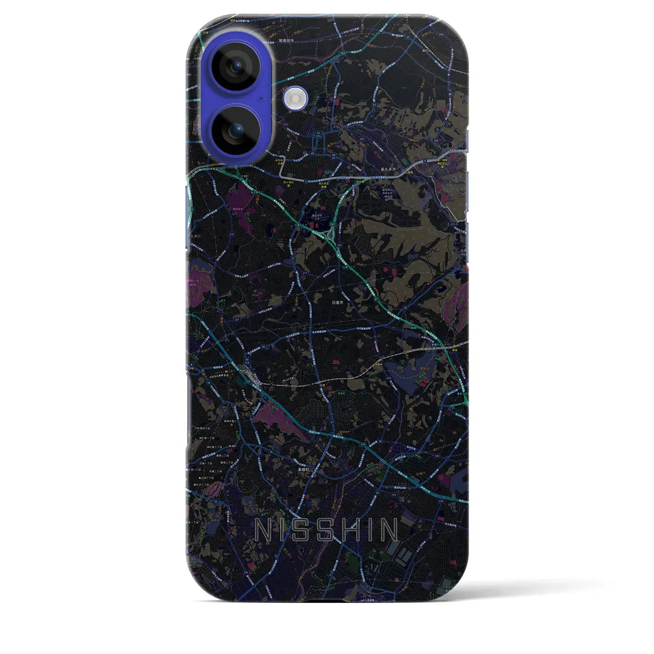 【日進(愛知県)】地図柄iPhoneケース(バックカバータイプ)
