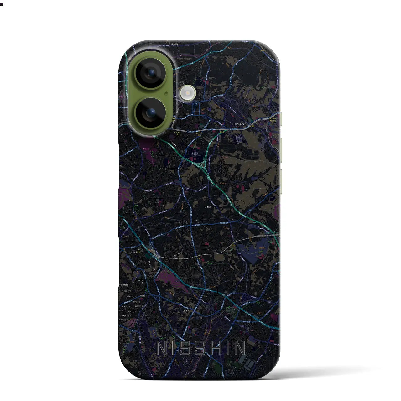 【日進(愛知県)】地図柄iPhoneケース(バックカバータイプ)