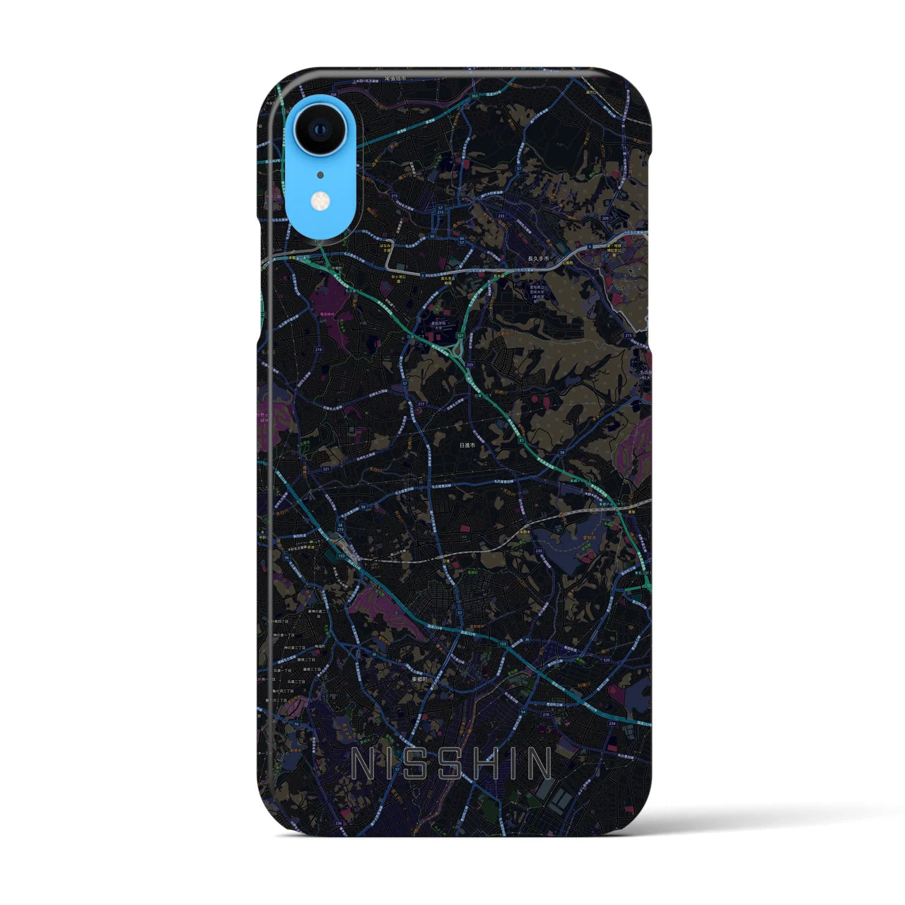 【日進(愛知県)】地図柄iPhoneケース(バックカバータイプ)