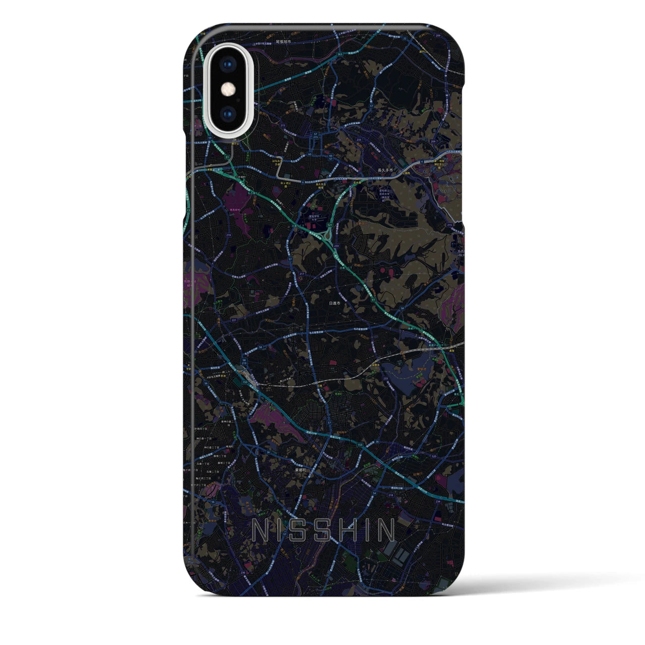 【日進(愛知県)】地図柄iPhoneケース(バックカバータイプ)