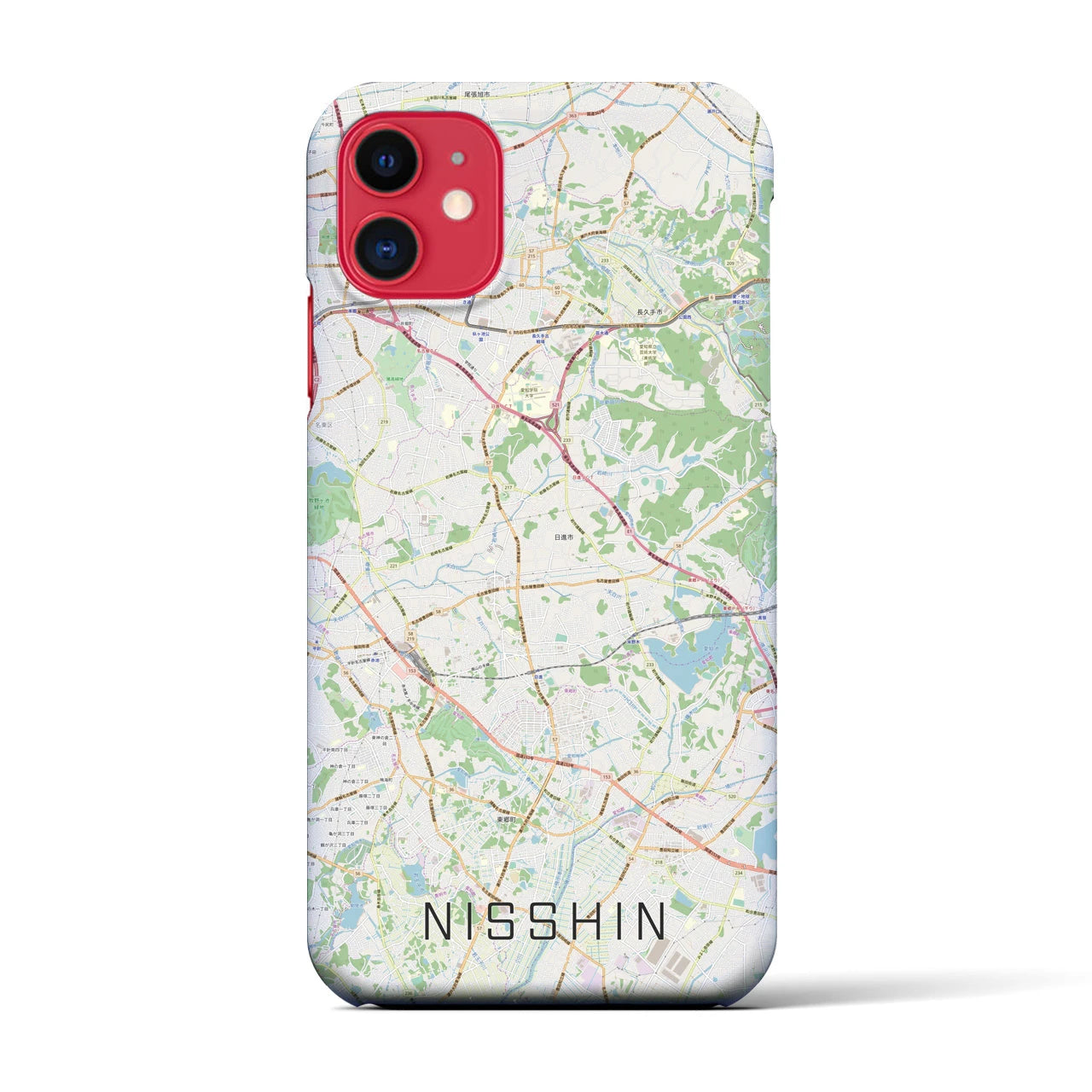 【日進(愛知県)】地図柄iPhoneケース(バックカバータイプ)