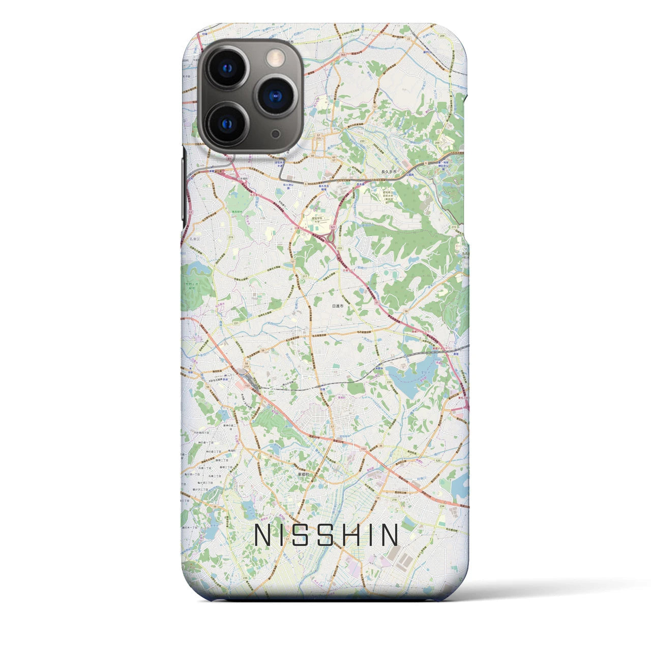 【日進(愛知県)】地図柄iPhoneケース(バックカバータイプ)