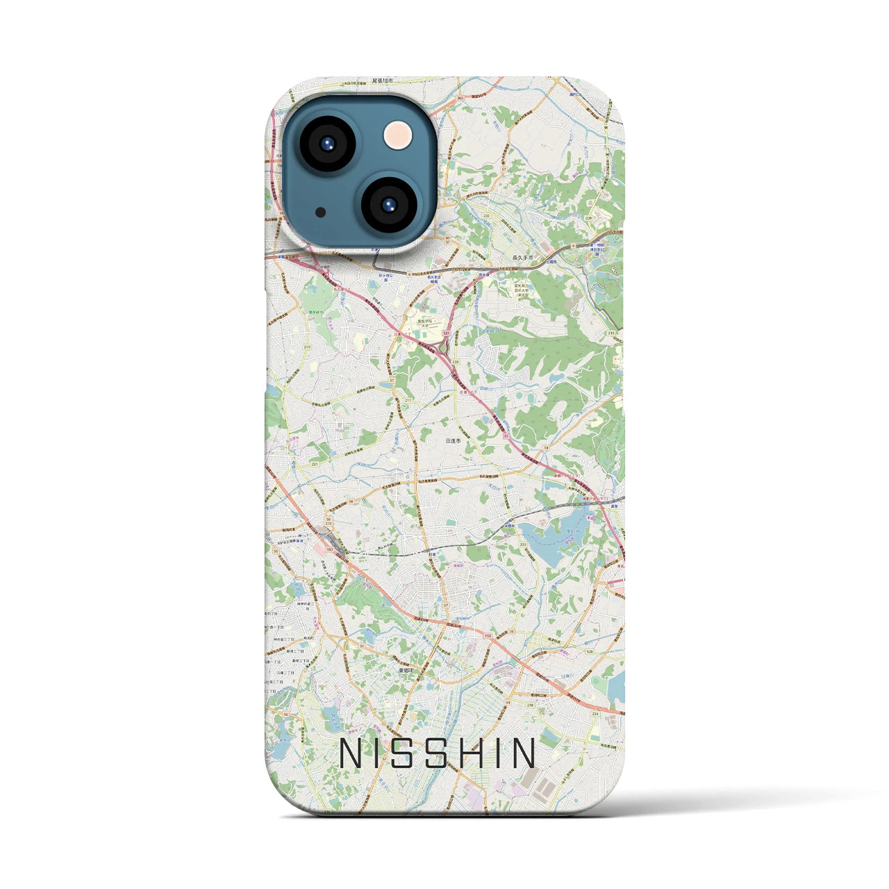【日進(愛知県)】地図柄iPhoneケース(バックカバータイプ)