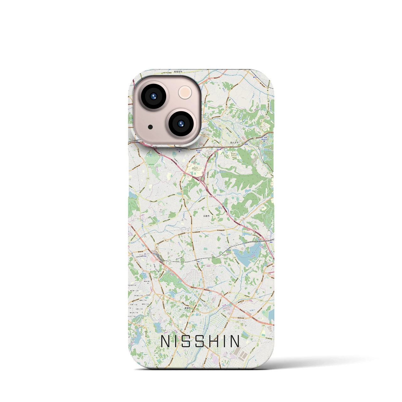 【日進(愛知県)】地図柄iPhoneケース(バックカバータイプ)