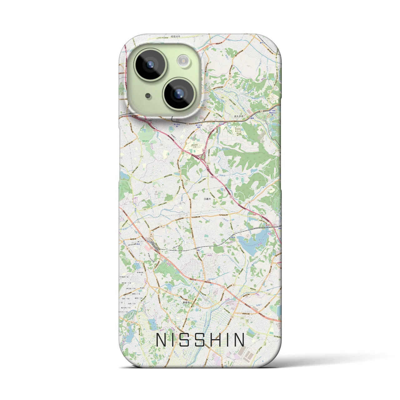 【日進(愛知県)】地図柄iPhoneケース(バックカバータイプ)