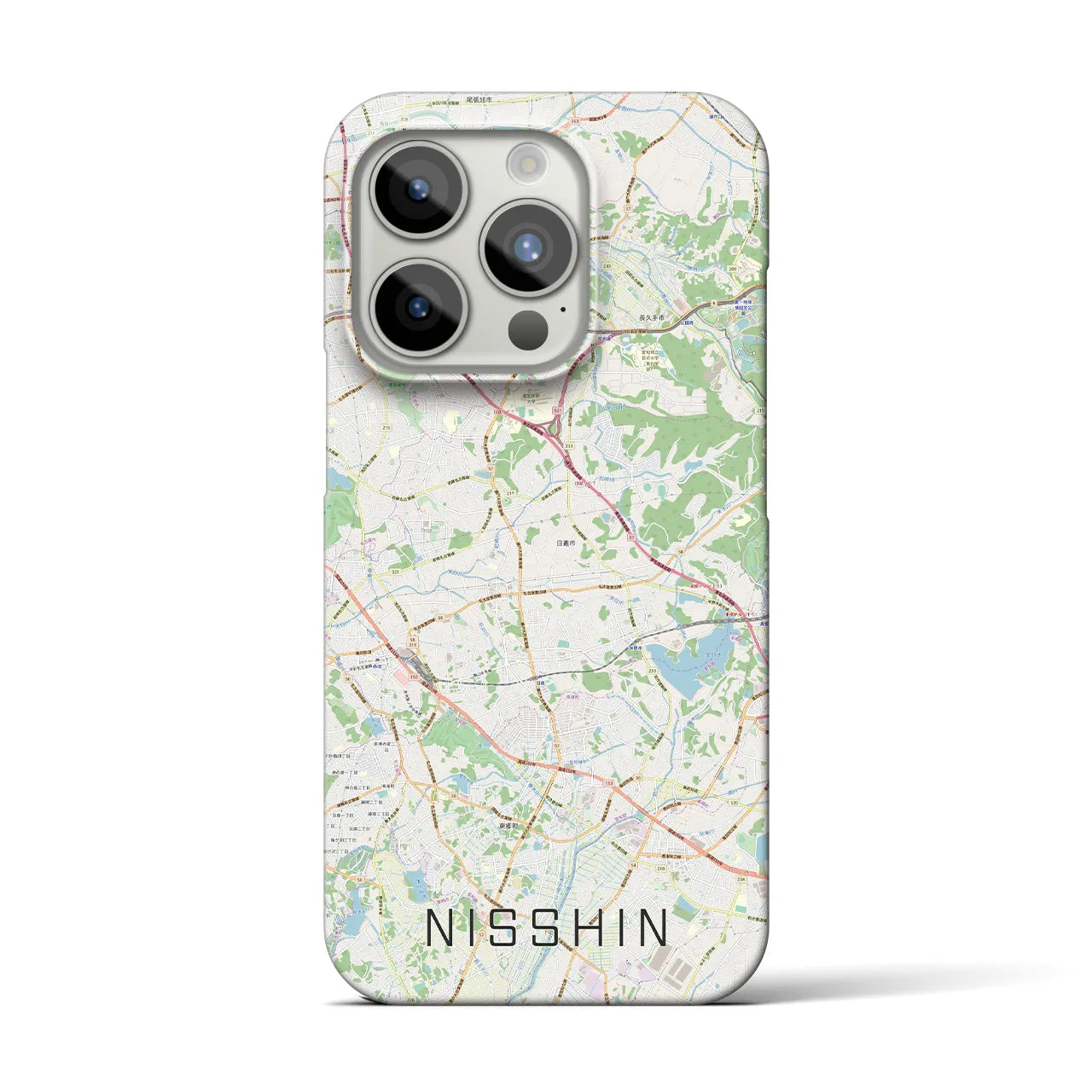 【日進(愛知県)】地図柄iPhoneケース(バックカバータイプ)