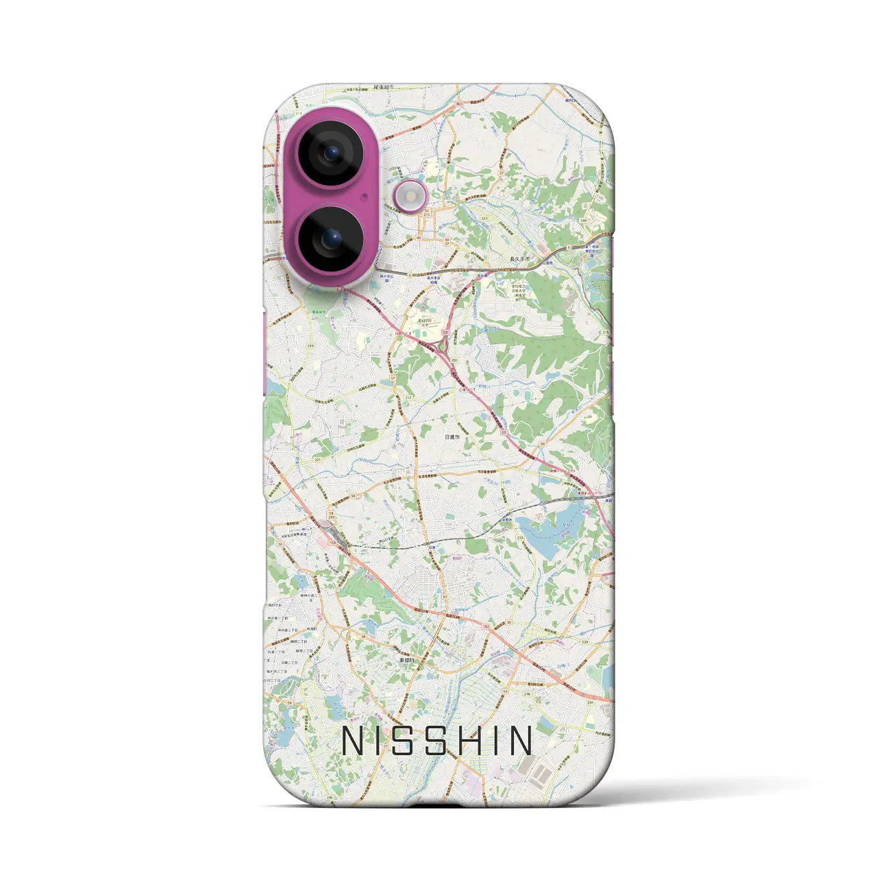 【日進(愛知県)】地図柄iPhoneケース(バックカバータイプ)