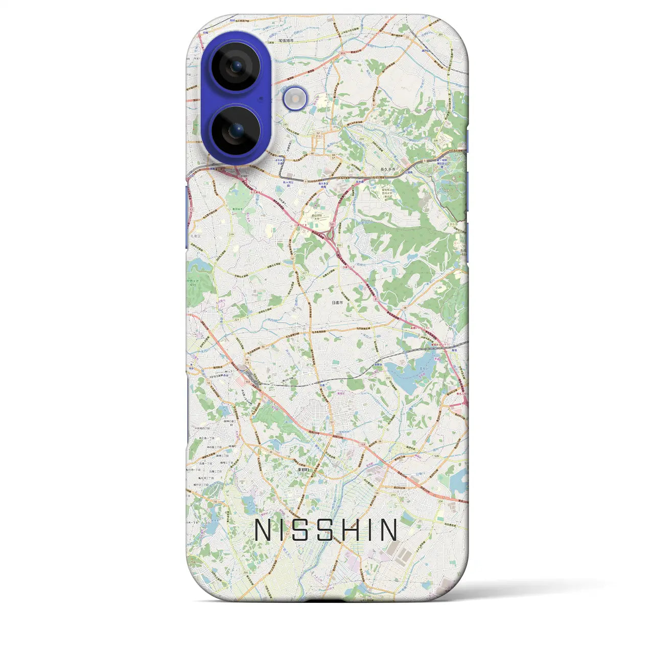 【日進(愛知県)】地図柄iPhoneケース(バックカバータイプ)ナチュラル・iPhone 16 Pro Max 用