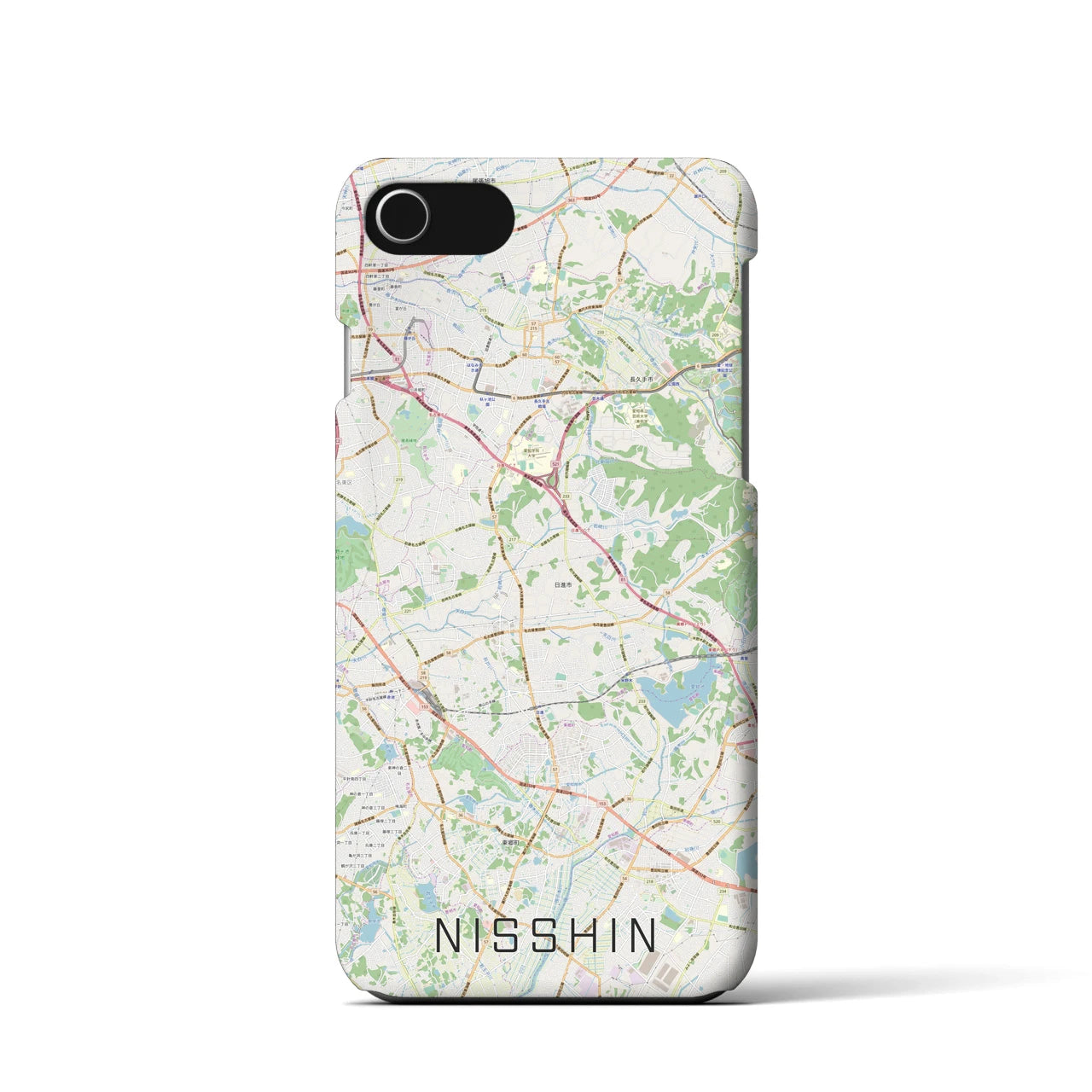 【日進(愛知県)】地図柄iPhoneケース(バックカバータイプ)