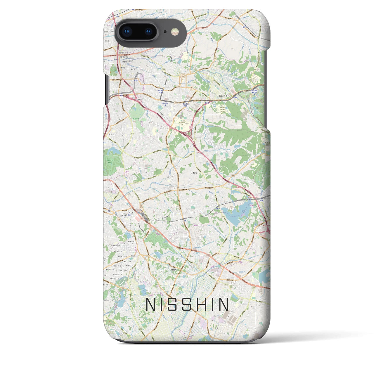 【日進(愛知県)】地図柄iPhoneケース(バックカバータイプ)