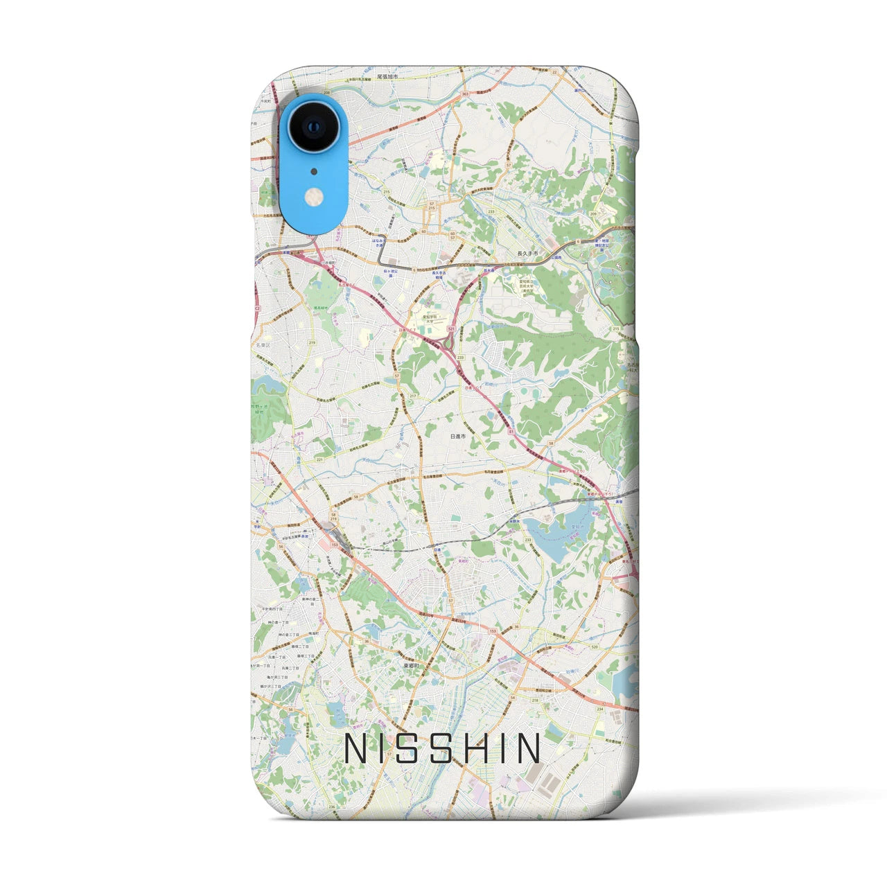 【日進(愛知県)】地図柄iPhoneケース(バックカバータイプ)