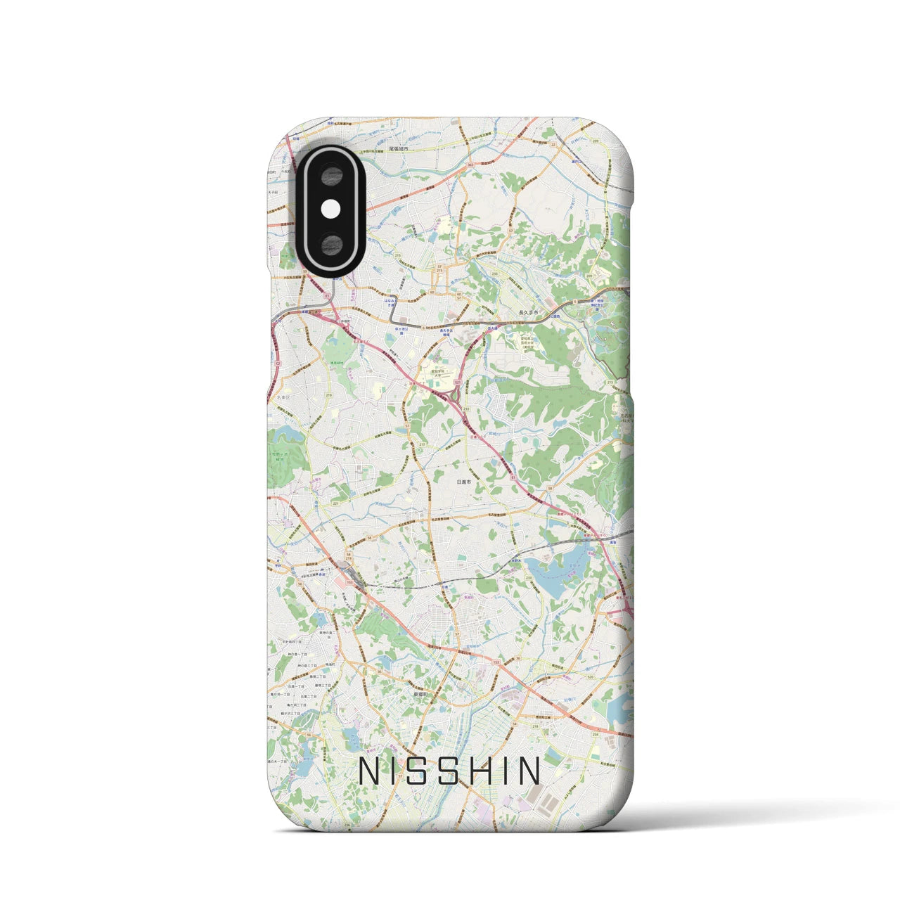 【日進(愛知県)】地図柄iPhoneケース(バックカバータイプ)